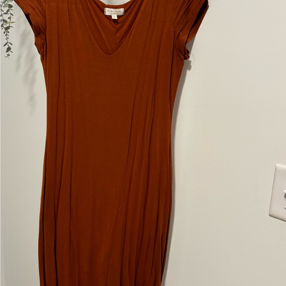 See You Monday Rust Midi Dress